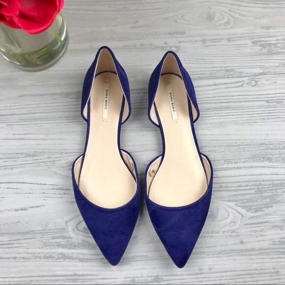 Zara D’orsay blue flats - Picture 1 of 8